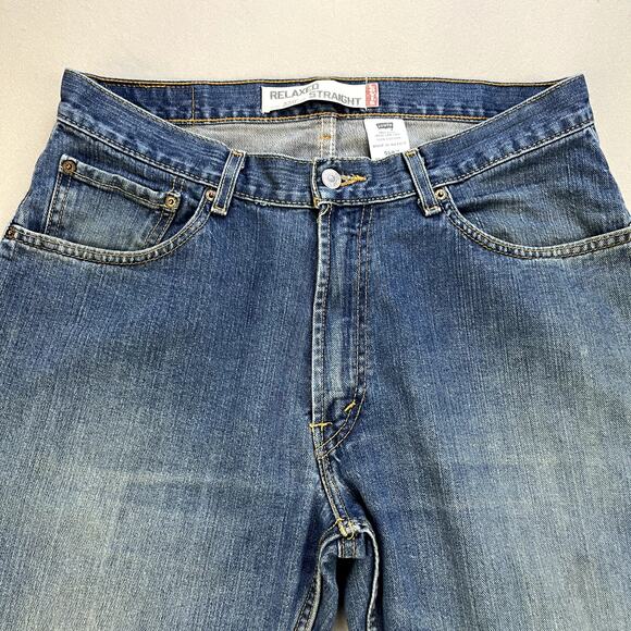 Levis 559 Jeans Mens 34x32 Blue Denim Relaxed Fit Straight Leg Dark Stone Wash - Picture 5 of 13